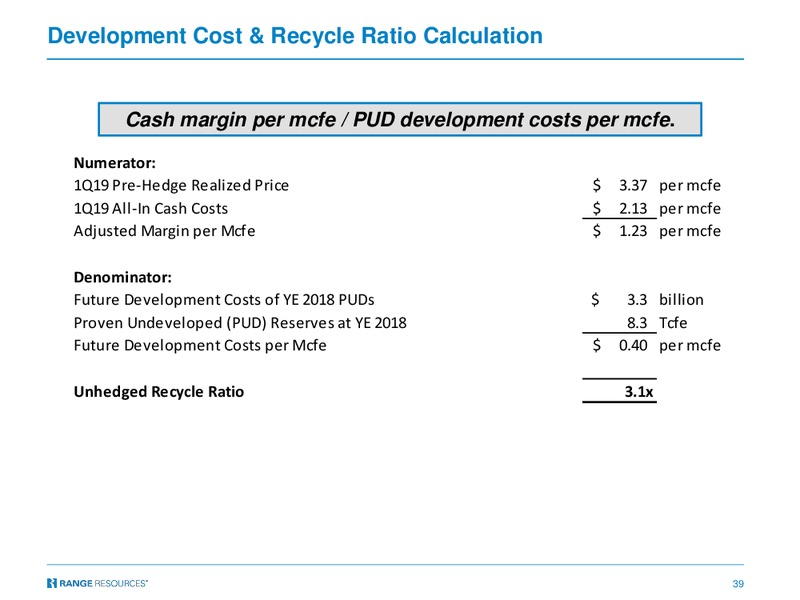 TPH Hotter N Hell 2019 Energy Conference – Range Resources Corp – slide 38