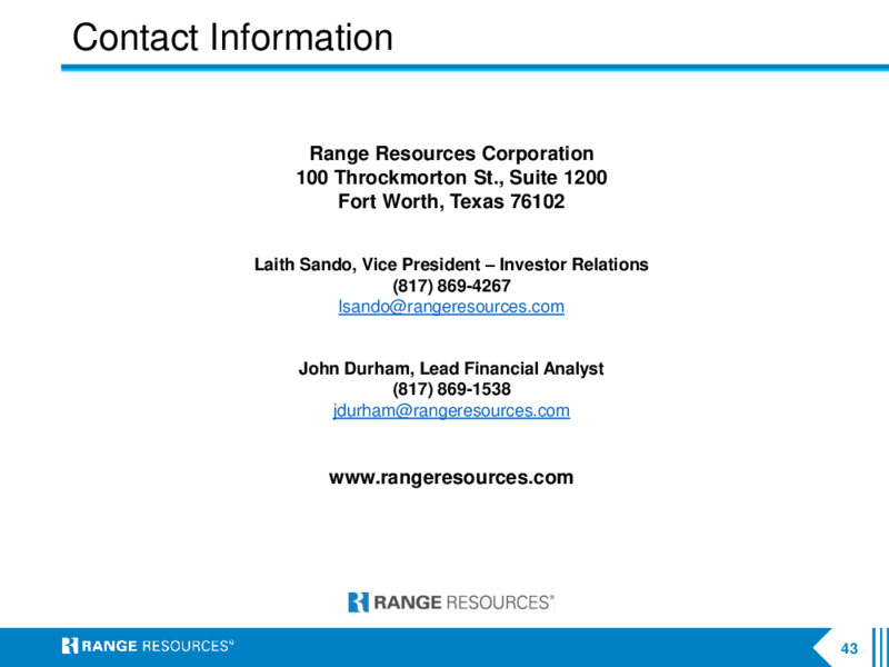 June 2021 Company Presentation – Range Resources Corp – slide 42