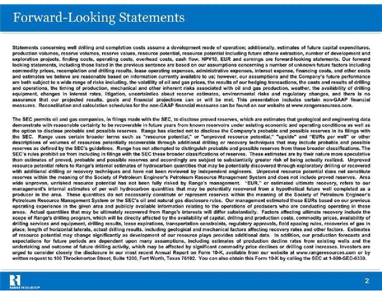 Global Hunter Securities Energy Conference – Range Resources Corp – slide 2