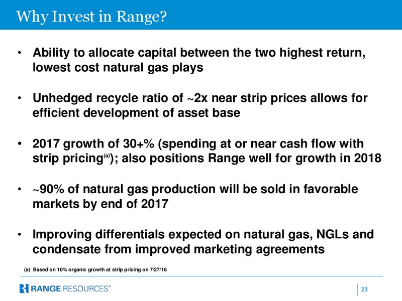 October 2016 Corporate Presentation – Range Resources Corp – slide 22