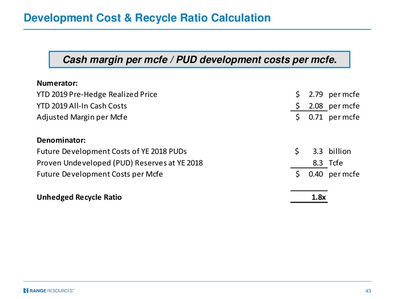 3Q 2019 Earnings Presentation – Range Resources Corp – slide 42