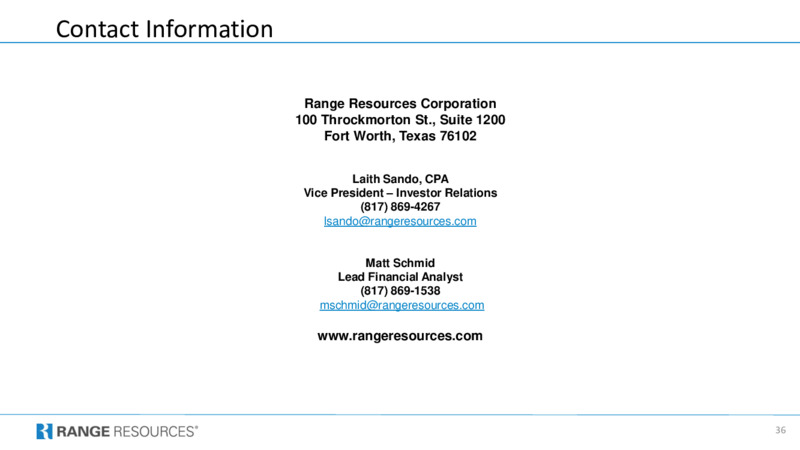 October 2023 Investment Presentation – Range Resources Corp – slide 35