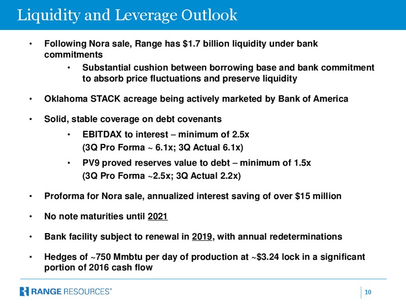 January 2016 Investor Presentation – Range Resources Corp – slide 9