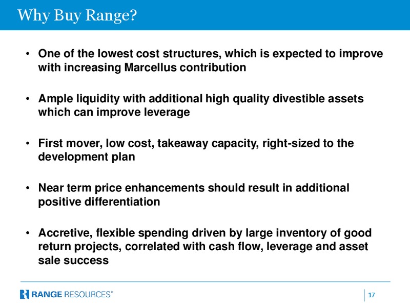 January 2016 Investor Presentation – Range Resources Corp – slide 16