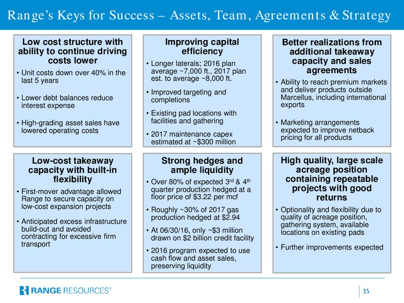 August 2016 Company Presentation – Range Resources Corp – slide 14