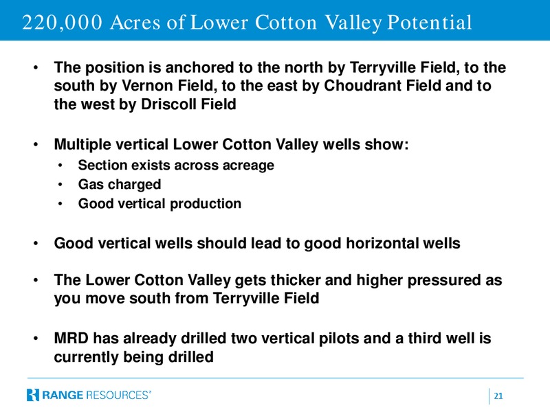 August 2016 Company Presentation – Range Resources Corp – slide 20