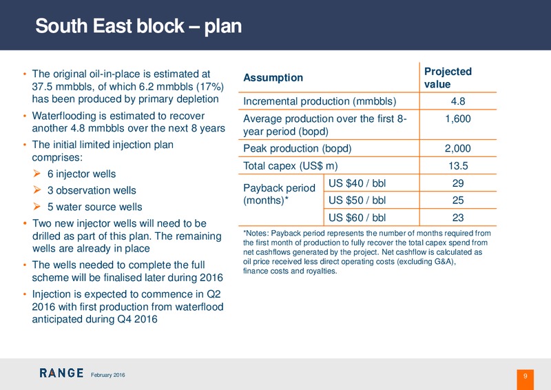 February 2016 Operations Update – Range Resources Limited – slide 9