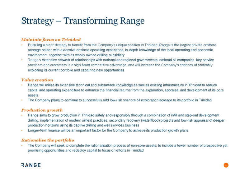 Investor Presentation – Range Resources Limited – slide 20