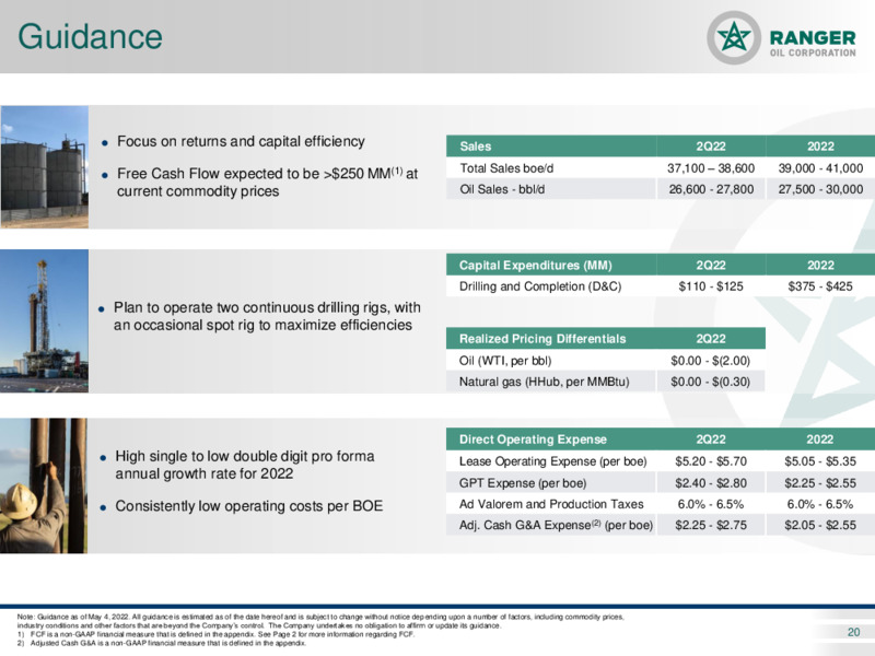 Q1 2022 Earnings Presentation – Ranger Oil Corp. – slide 19