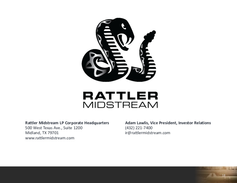 May 2020 Investor Presentation – Rattler Midstream LP – slide 18