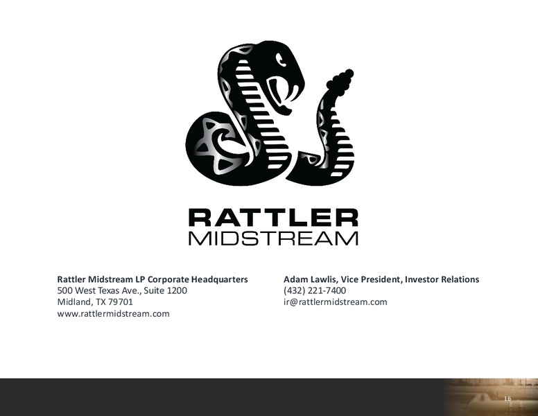 2Q 2019 Earnings Presentation – Rattler Midstream LP – slide 16