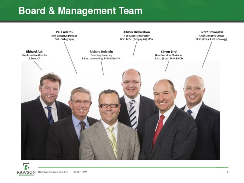 THE 9TH ANNUAL EXCELLENCE IN OIL AND GAS – Rawson Resources Ltd. – slide 3