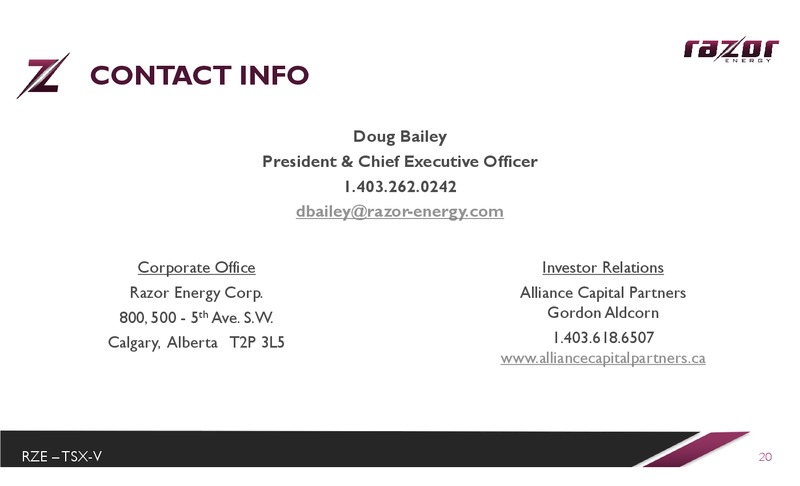 EnerCom Oil and Gas Conference – Razor Energy Corp. – slide 19