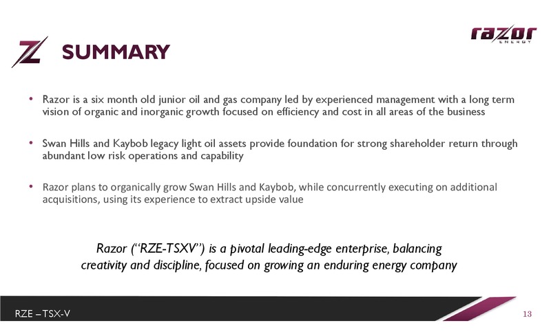 September 2017 Corporate Presentation – Razor Energy Corp. – slide 12