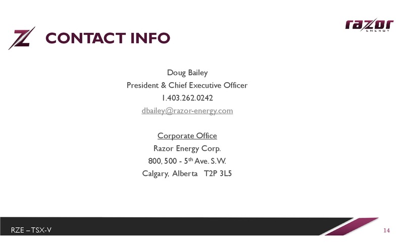 September 2017 Corporate Presentation – Razor Energy Corp. – slide 13