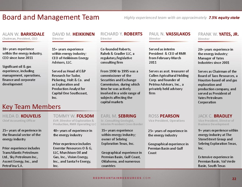 ENERCOM THE OIL AND GAS CONFERENCE – Red Mountain Resources Inc. – slide 21