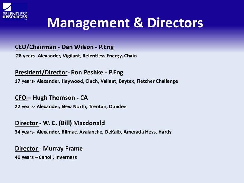 Investor Presentation – Relentless Resources – slide 2