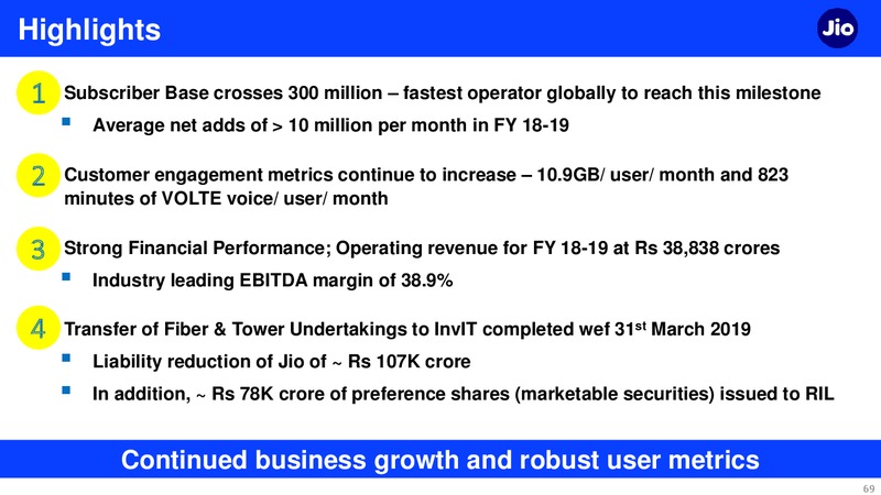 4Q FY 2018 19 Financial Results – Reliance Industries Limited – slide 69