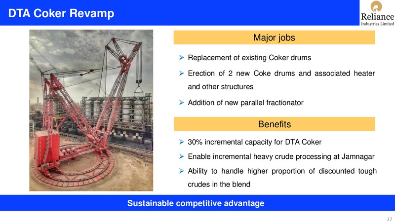 1Q FY 2019 20 Financial Results – Reliance Industries Limited – slide 27