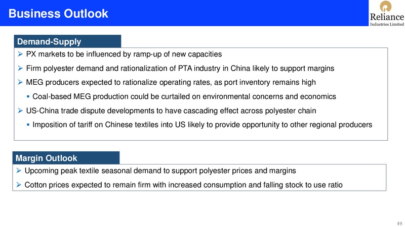 1Q FY 2019 20 Financial Results – Reliance Industries Limited – slide 49