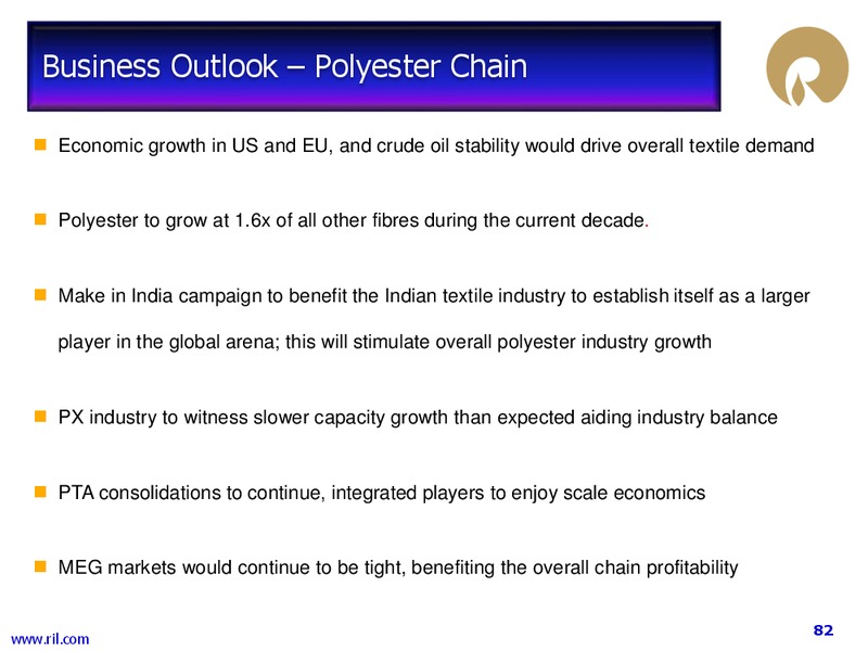 Q1 FY 2015 to 2016 Financial Results – Reliance Industries Limited – slide 76