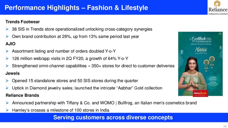 2Q FY 2019 20 Financial Results – Reliance Industries Limited – slide 54