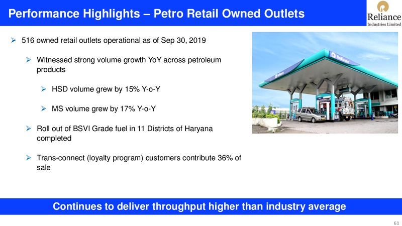 2Q FY 2019 20 Financial Results – Reliance Industries Limited – slide 61