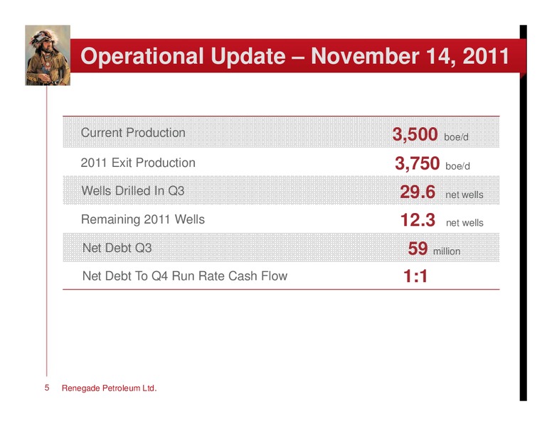 NOVEMBER 2011 CORPORATE PRESENTATION – Renegade Petroleum Ltd. – slide 4