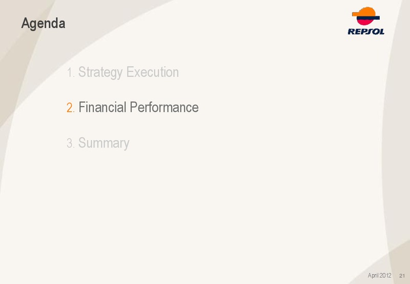 April 2012 Investors Update – Repsol S.A. – slide 21