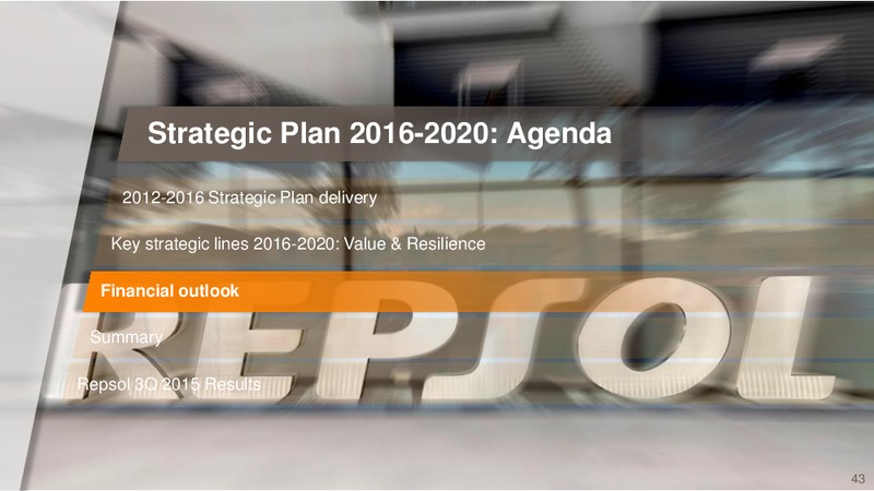 February 2016 Investor Presentation – Repsol S.A. – slide 42
