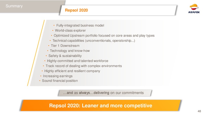 February 2016 Investor Presentation – Repsol S.A. – slide 47