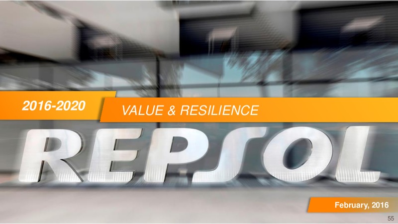 February 2016 Investor Presentation – Repsol S.A. – slide 54