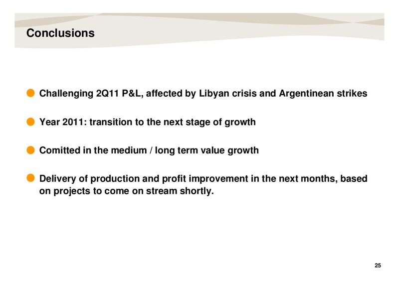 WebCast Conference Call – Repsol S.A. – slide 25