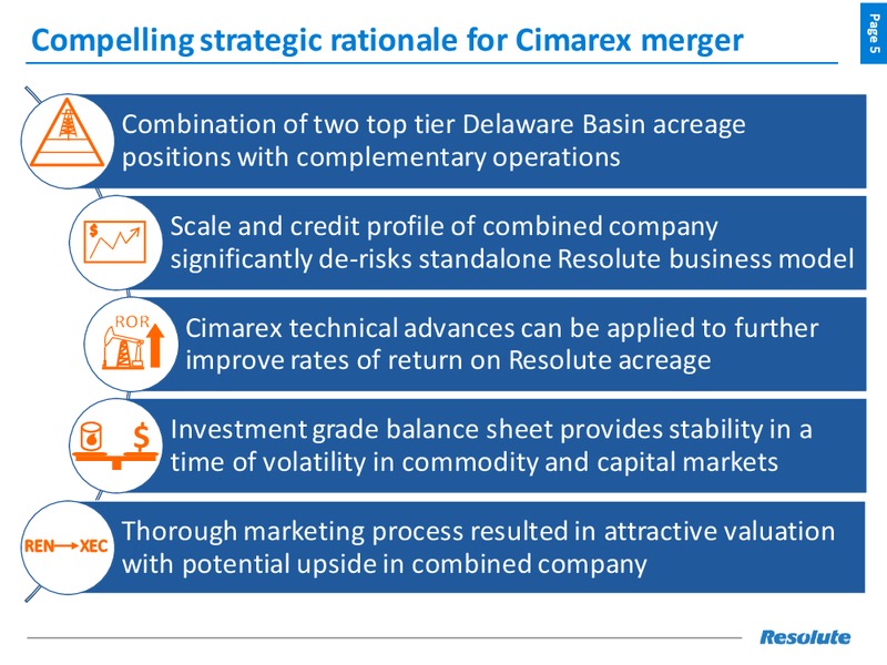Resolute and Cimarex Merger – Resolute Energy Corp – slide 4