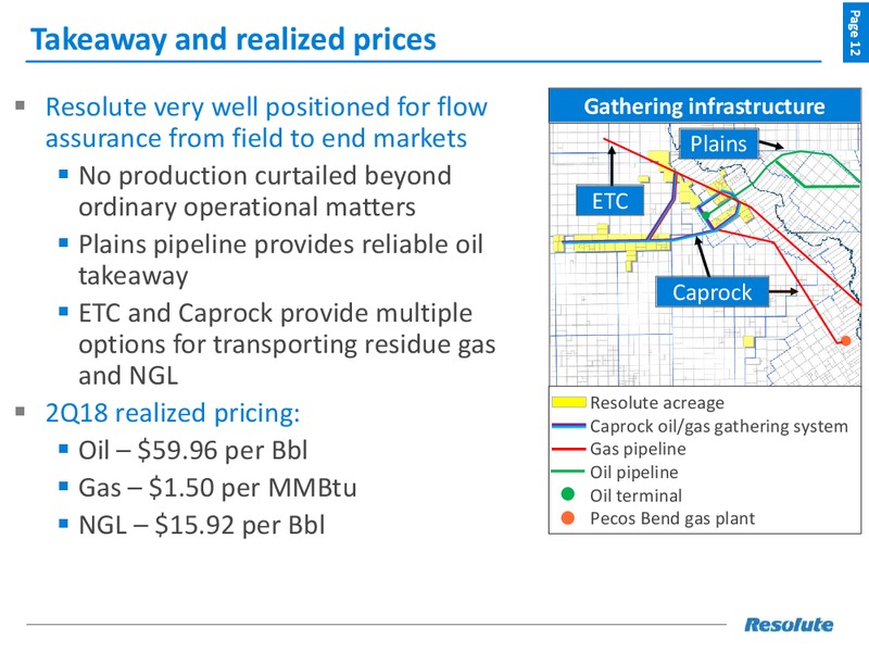 August 2018 Enercom Conference – Resolute Energy Corp – slide 11