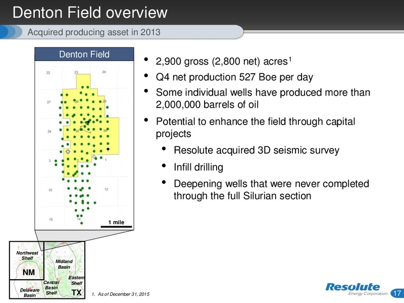 March 2016 Investor Presentation – Resolute Energy Corp – slide 16