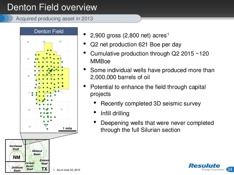 September 2015 Investor Presentation – Resolute Energy Corp – slide 23