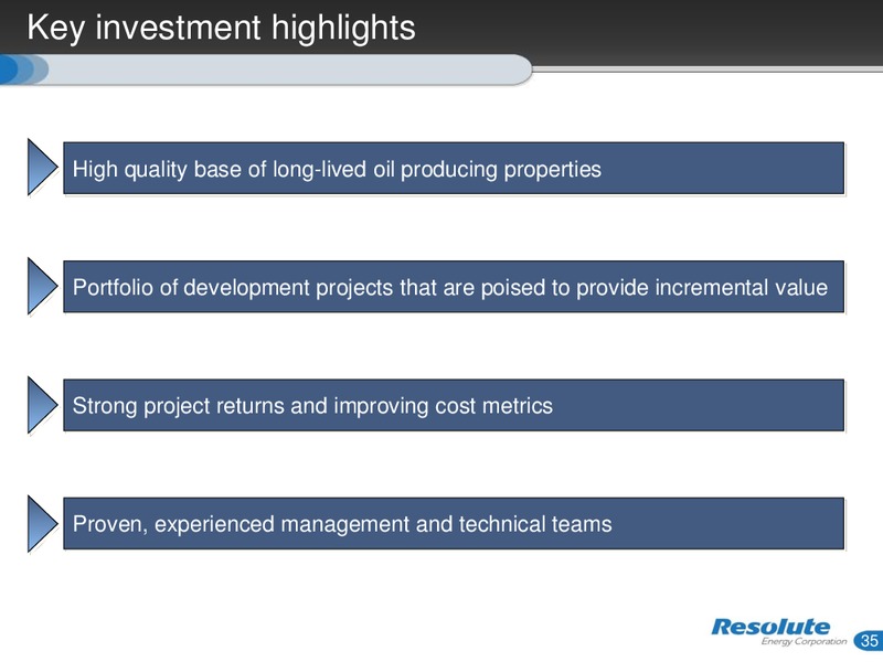 September 2015 Investor Presentation – Resolute Energy Corp – slide 34