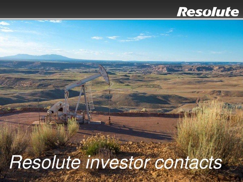 October 2015 Investor Presentation – Resolute Energy Corp – slide 32