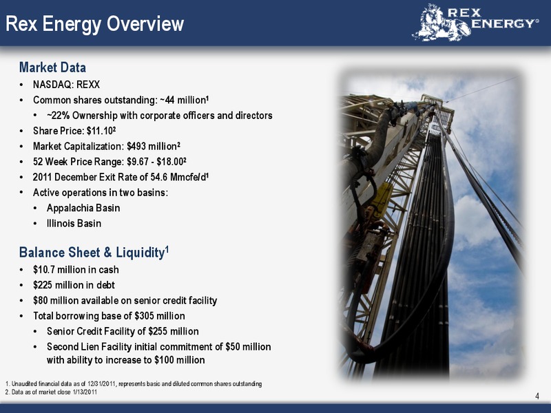 Corporate January 2012 Presentation – Rex Energy Corp – slide 3