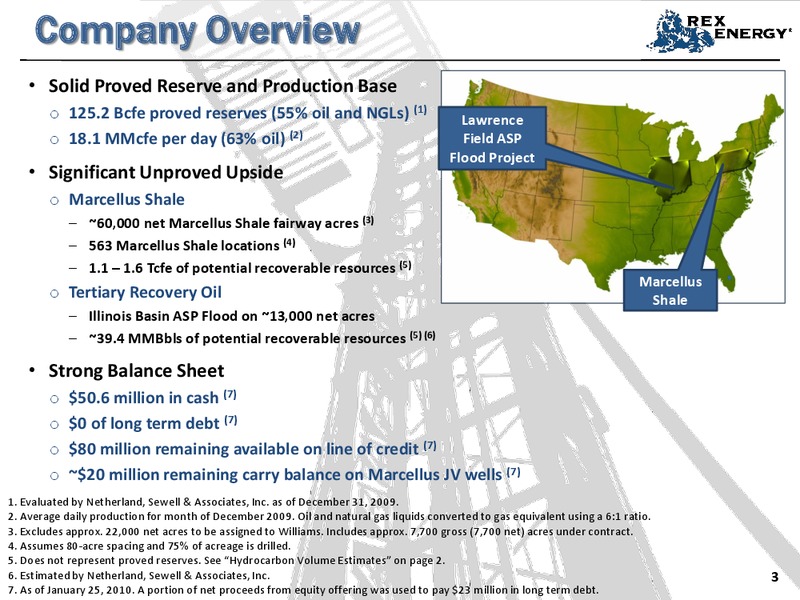 Corporate January 2010 Presentation – Rex Energy Corp – slide 2