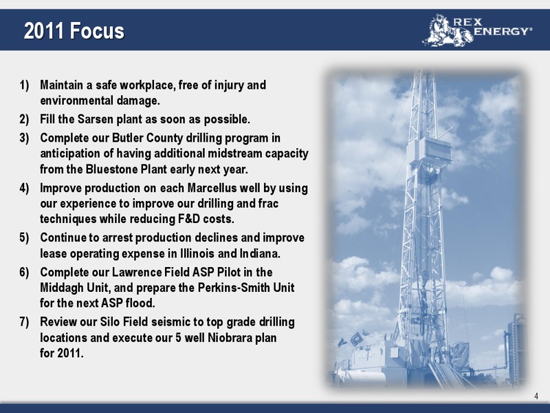 Q1 2011 Earnings Call – Rex Energy Corp – slide 2