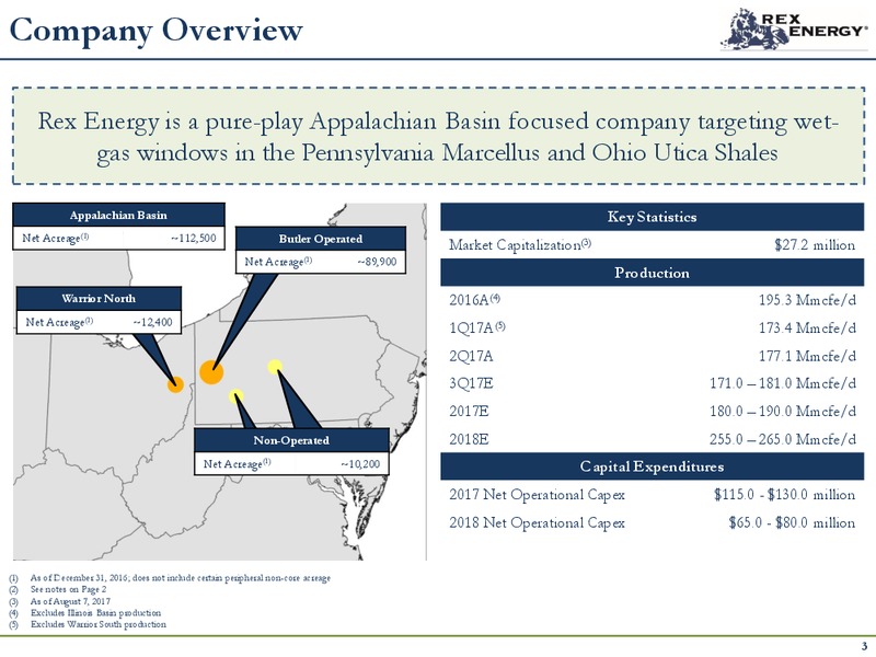 2Q 2017 Quarterly Update – Rex Energy Corp – slide 2