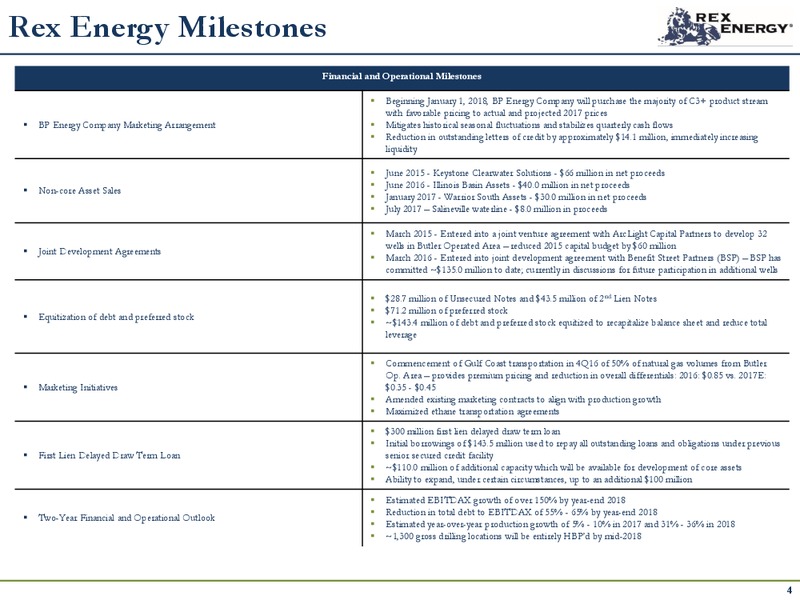 2Q 2017 Quarterly Update – Rex Energy Corp – slide 3
