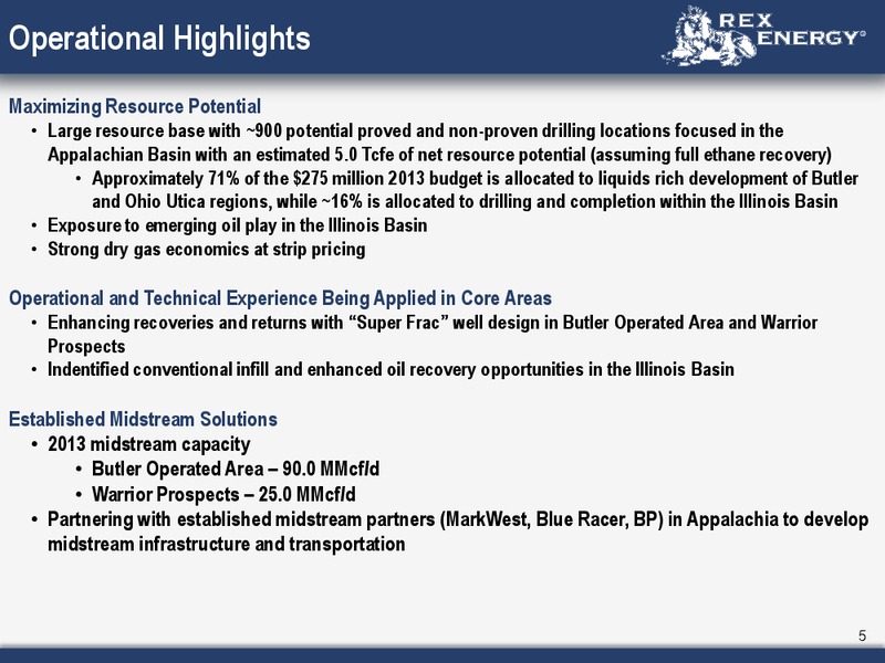 Corporate October 2013 Presentation – Rex Energy Corp – slide 3