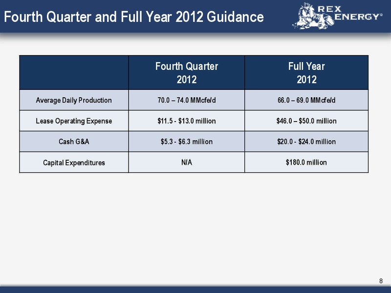 Q3 2012 Earnings Call – Rex Energy Corp – slide 6