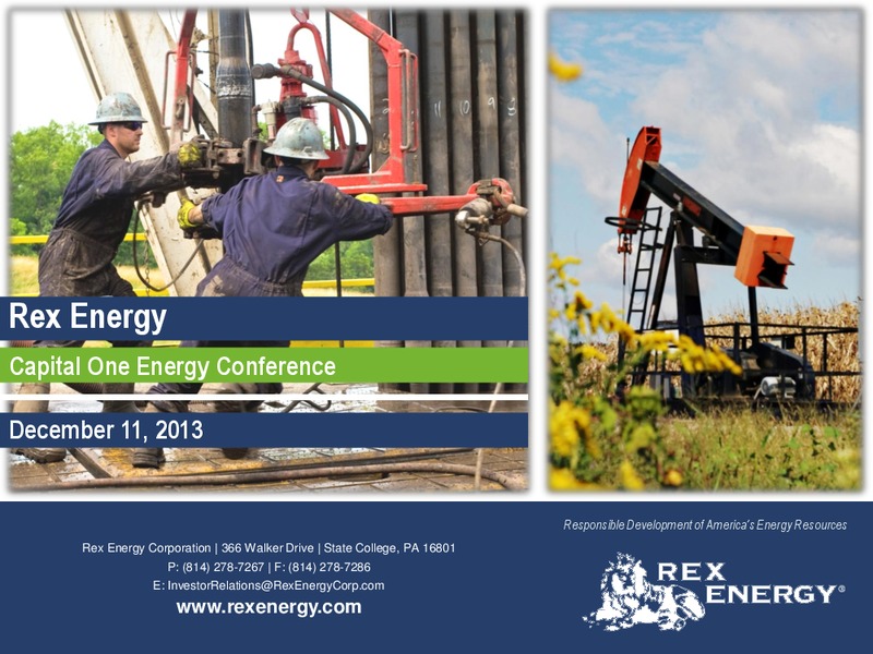 8th Annual Capital One Conference – Rex Energy Corp – slide 1