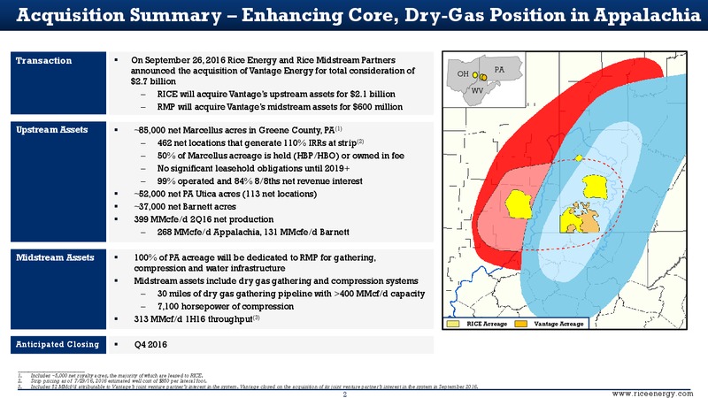 Vantage Energy Acquisition – Rice Energy – slide 2