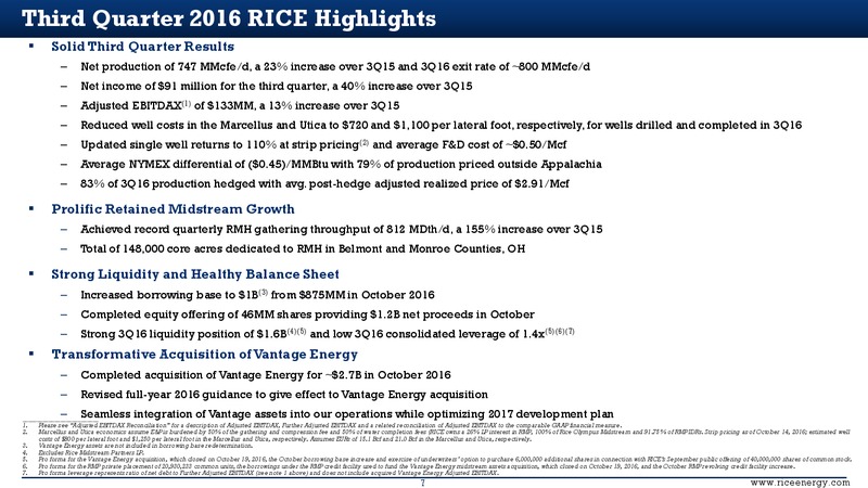 Q3 2016 Results – Rice Energy – slide 7