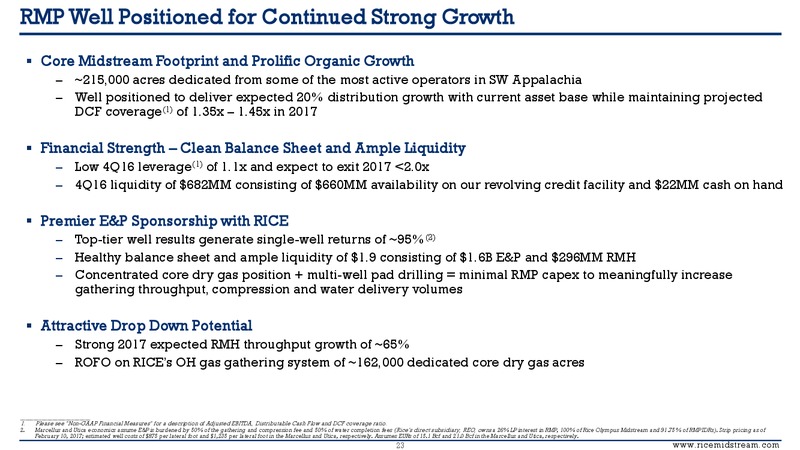 February 2017 Investor Presentation – Rice Midstream Partners Lp – slide 21